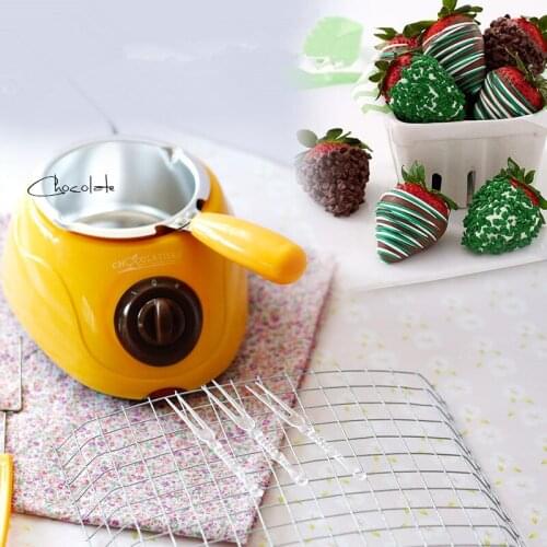 220V Yellow Mini Single Cylinder Chocolate &Soap Melting Furnace For Household Chocolate Pot DIY Dessert EU/AU/UK Plug