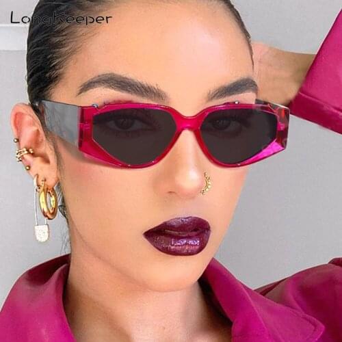 LongKeeper 2020 New Steampunk Sunglasses Women Fashion Brand Vintage Small Cat Eye Sun Glasses Men Hip Hop Shades UV400 Eyewear