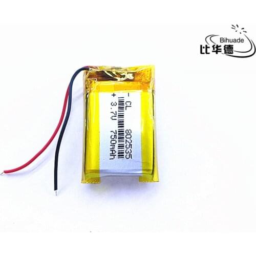 10pcs BIHUADE 3.7V,750mAH,802535 Polymer lithium ion / Li-ion battery for TOY,POWER BANK,GPS,mp3,mp4,cell phone,speaker