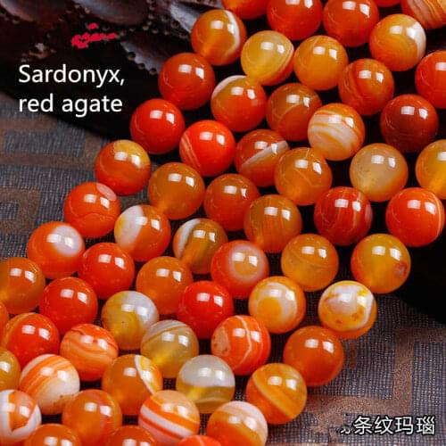 TSB0155 Natural Red Silk Carnelian Round Beads 6mm 8mm 10mm Sardonyx 40cm