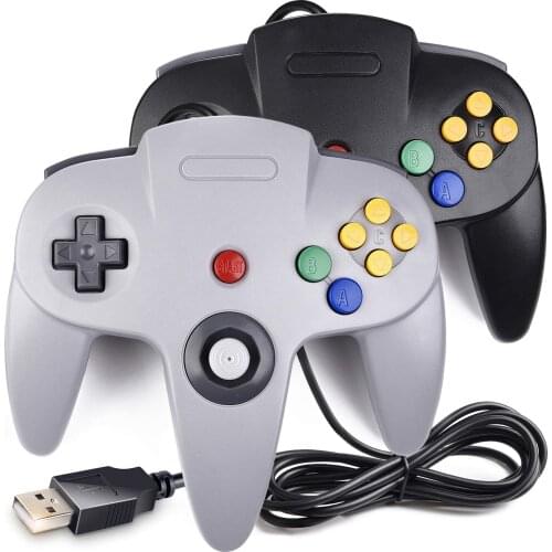 2 Pack USB Wired N64 Controller, Classic N64 PC Gamepad Joystick Controller for Windows 10/8/7 PC MAC Linux Raspberry Pi 3