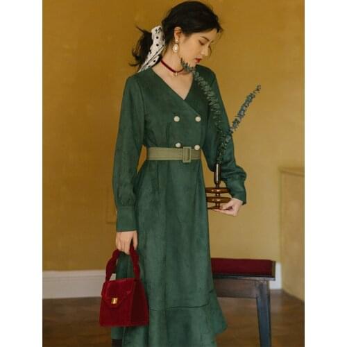 2019 new fashion womens clothing Winter vintage dress women dress