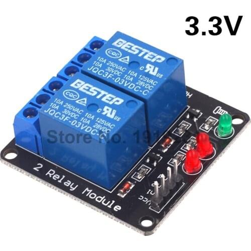 3.3V 2 Channel 3V Relay Module with Lamp Low Level Trigger 2 Channel Relay Module