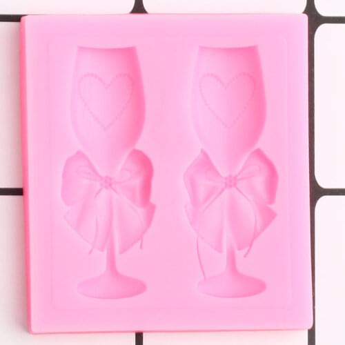 3D Cup Bow Silicone Molds Cake Border Fondant Mold DIY Wedding Cake Decorating Tools Chocolate Gumpaste Mould Candy Clay Moulds