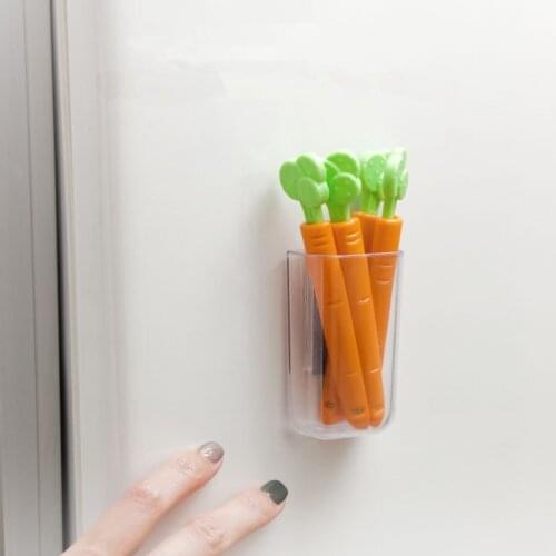 5Pcs Sealed Clip Carrot with Magnet Storage Box Groove Design Save Space Kitchen Tool