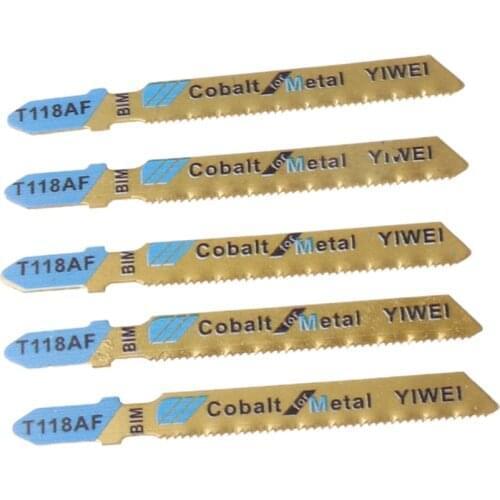 5 Pcs HCS T118AF Jig Saw Blades Wood Metal Fast Cutting Reciprocating Saw Blades