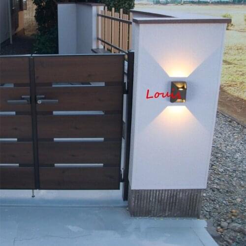 Free Shipping 2x3W LED Wall Lamps AC85-265V Minimalist Creative Modern Surface Mounted 6W LED Wall Light for Garden Yard 4PCS