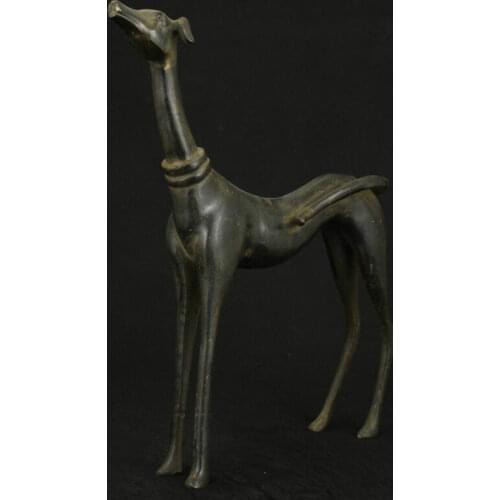 BIG NICE CHINESE OLD BRONZE COLLECTABLE HANDWORK CARVED DOG STATUE FIGURE