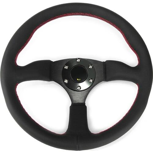 Drifting Rally 14 Inch Modified Car Racing Steering Wheel 350mm Universal Flat Super Fiber Leather Auto Sport Steering Wheel