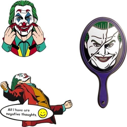 Horror Movie Enamel Pin Clown Joker Badge Joaquin Phoenix Fans Collection