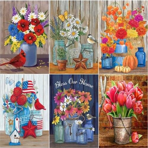 GATYZTORY DIY Pictures By Numbers Bird And Flowers Drawing On Canvas Kits Handpainted Painting Art Gift Home Decor 40x50cm