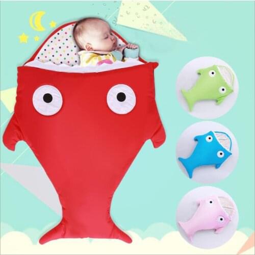 LionBear cocoon baby envelope for newborn Cotton baby Sleeping Bag Soft Shark Cartoon Swaddle Baby Bedding Accessories Sleepsack