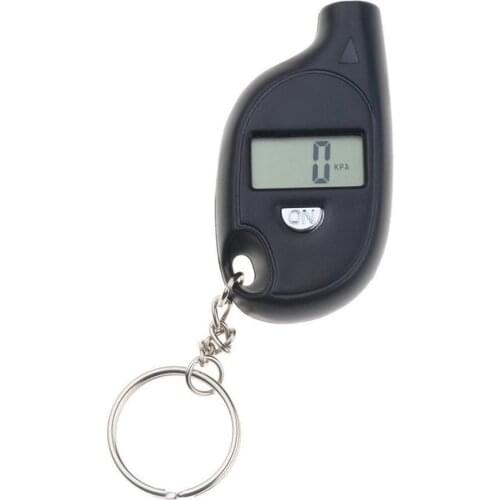 Mini Keychain Style Tire Gauge Digital Lcd Display Car Tire Air Pressure Tester Meter Auto Car Motorcycle Tire Safety Alarm
