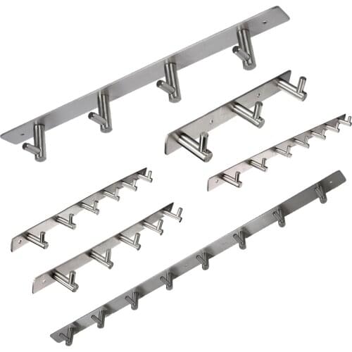 4 Hooks Coat Robe Hat Clothes Wall Hanger Rack Holder Stainless