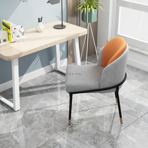 Nordic light luxury dining chair backrest home net red ins nail art chair modern simple houndstooth makeup vanity stool