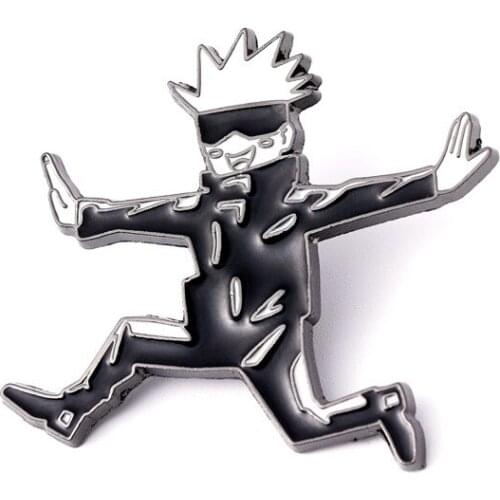 Wholesale Japanese Anime Jujutsu Kaisen Brooches Accessories Gojo Satoru Funny Cute Alloy Pins for Men Women Cosplay Gifts