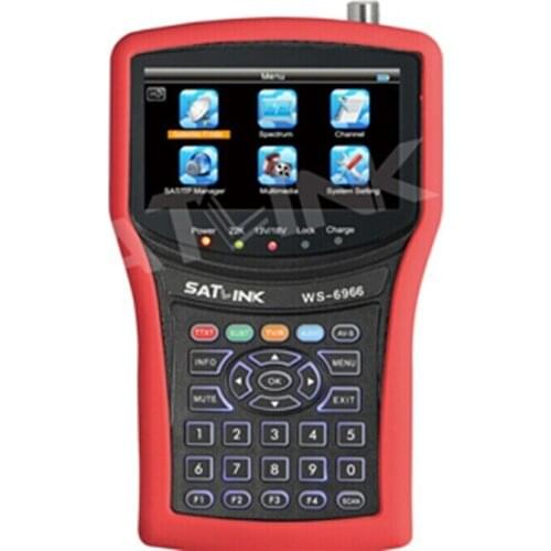 Genuine Satlink WS-6966 Satellite Finder Meter MPEG4 DVB-S2 Meter Satlink 6966 HD HDMI Satellite Singnal Finder free shipping