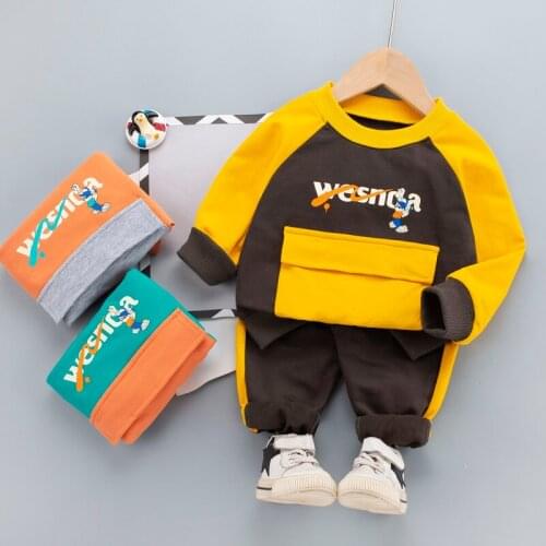 0-5 years Spring Boy Clothing set 2021 New Casual Fashion Cartoon Active T-shirt+ Pant Kid Children Baby Toddler Boy Clothing