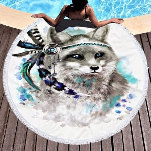 Wolf bear animal pattern strandlaken Towel Towel beach Bath towel Beach mat beach towel microfiber towel miraculous Beach towel