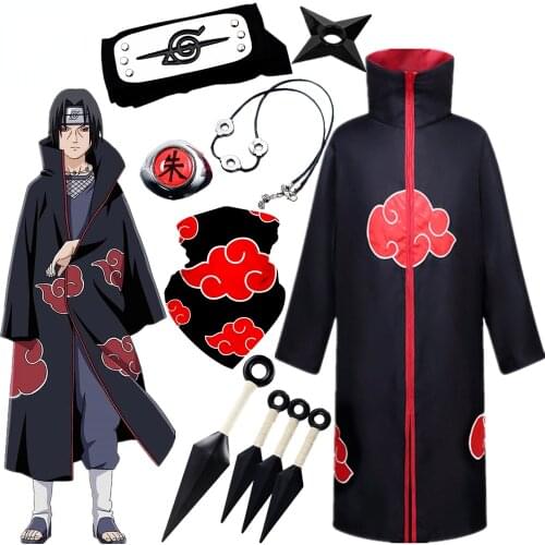 Akatsuki Namikaze Minato Anime Costume Cosplay Accessories Ninja Itachi Comic Headband Kunai Prop Kids Adult Halloween for Gift