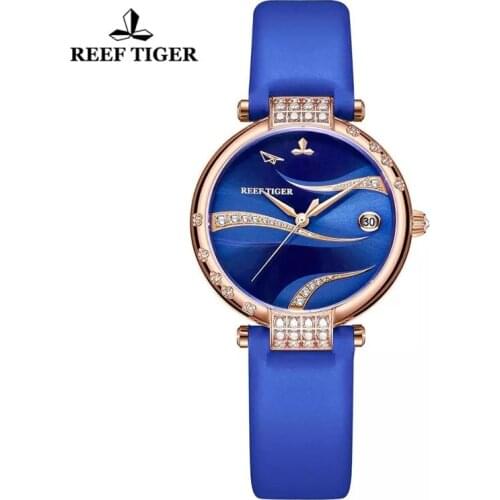 Reef Tiger/RT Luxury Fashion Casual Ladies Wrist Watch Calendar Analog Automatic Mechanical Female Watch Ladies Gifts