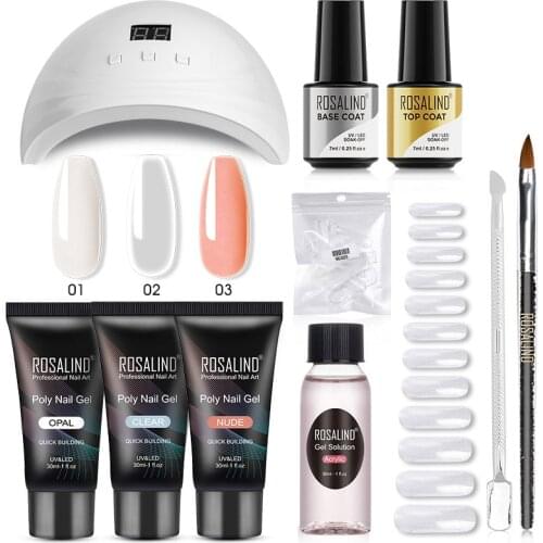 ROSALIND 30ML Poly Nail Gel Kit Of Nail Professional Set Art Design Decorations Poly Extension Gel Kit For Gel Nail Polish Set