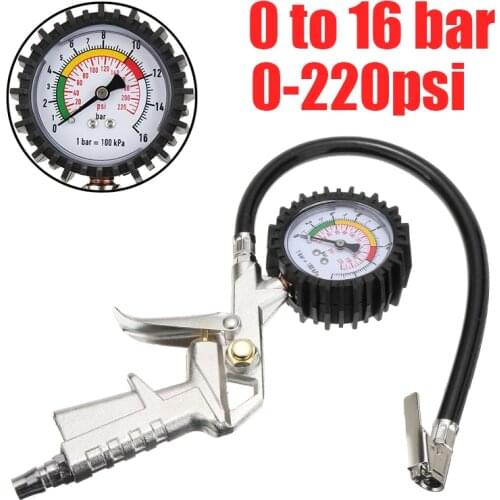 Car Tire Pressure Gauge Handheld 0-16 Bar 0-220Psi Tire Inflator Tire Pressure Tester Accessories