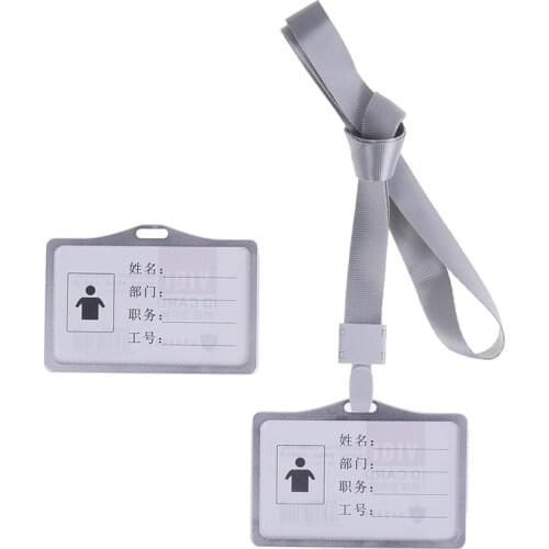 Business Work Card ID Badge 1PC Aluminum Alloy Lanyard Holder Hot Vertical Metal ID Business Case Work Name Card Holders