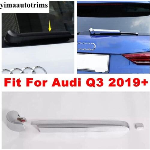 Rear Back Windshield Window Wiper Decoration Cover Trim Fit For Audi Q3 2019 2020 2021 ABS Chrome Accessories Exterior Kit