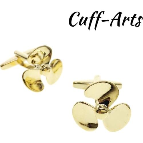 Cufflinks for Men Gold Propeller Cufflinks Gifts for Men Gemelos Gemelli Spinki by Cuffarts C10458