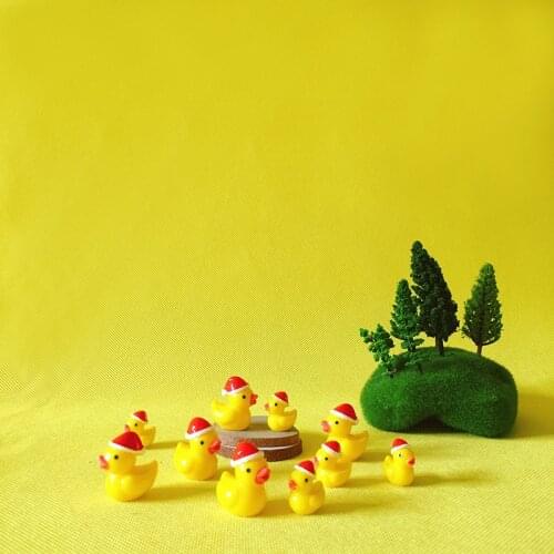 10 Pcs/Christmas ducks/miniatures/lovely animals/fairy garden gnome/moss terrarium decor/crafts/bonsai/ DIY supplies/figurine