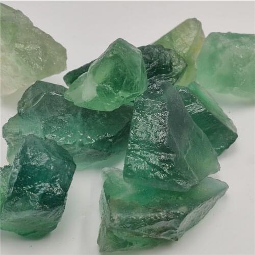 2-4cm Large Particles Natural Octahedral Colorful Fluorite Raw Gemstone Ornament Green Stone Craft Cane Decoration DX