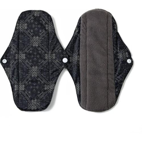 3 Sizes Washable Healthy Aunt Towel Pad,Bamboo Charcoal Sanitary Pad, Menstrual Period Aunt Towel, Reusable Sanitary Napkin