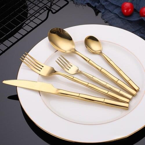 Stainless Steel Cutlery Removable Assembly Bamboo Tableware Set