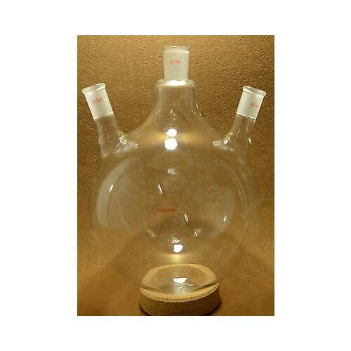 5000ml,24/40,3-Necks,Round Bottom Glass Flask,5L,Three Necks,lab Reaction Bottle