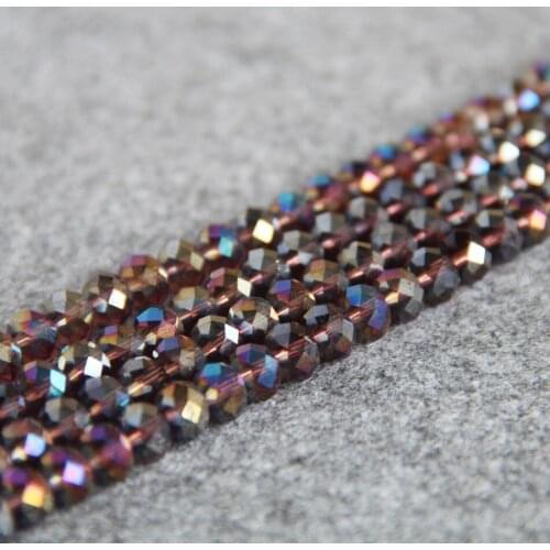 6*8mm Faceted Purple AB+ colorful glass Crystal beads stones loose 15inch 3pc/lot DIY Jewelry making design wholesale