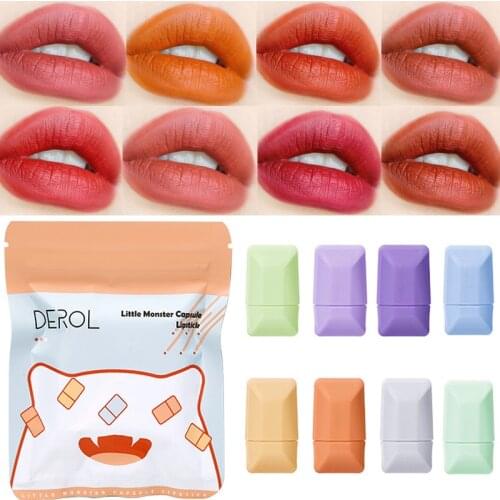 8pcs/bag Mini Lipsticks Long Lasting Not Easy To Dye Lipstick Velvet Matte Lip Gloss Makeup Sets Waterproof Lip Tint Cosmetics