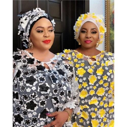 Super Size African Womens Dashiki Fashion Loose Flower Embroidery Long Dress African Dress Women African Clothes Without Hijabs