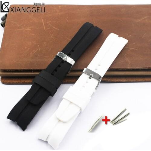 Watch accessories 22mm silicone strap curved interface for men and women outdoor sports watches and other international brands