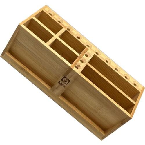 AMAOE M63 Bamboo Storage Rack Screwdriver Holder Tweezers Steel Mesh Mobile Phone Repair Tool Storage Box