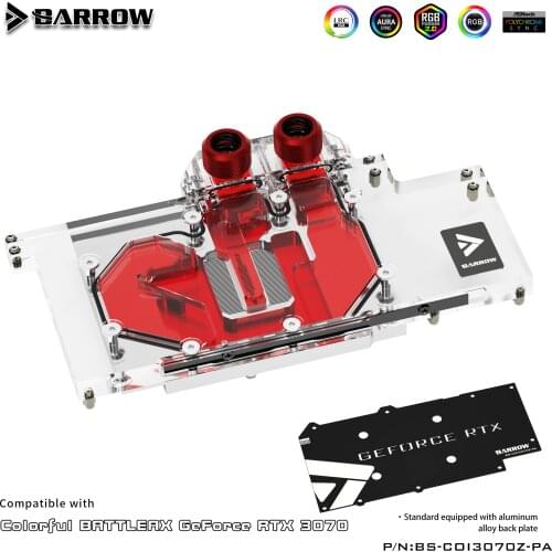 BARROW full coverage Water Block use for Colorful GeForce RTX 3070 GPU Card Header A-RGB copper radiator cooling block