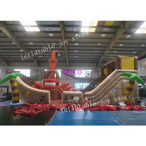 Free sea shipment,good quality inflatable pirate ship bouncy castle, new design jumping castle inflatable combo slide for sale