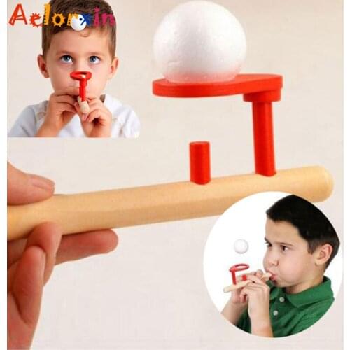 Baby Wooden Puzzle Toys Kids Blowing Ball Balance Training Blow Ball Rod Children Boys Girls Learning Educational Toy