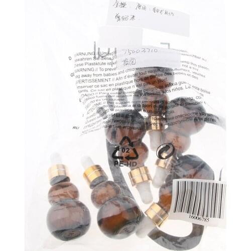 6x 10ml 20ml 30ml Gourd Glass Dropper Bottle Makeup Jar for Esstenial Oil