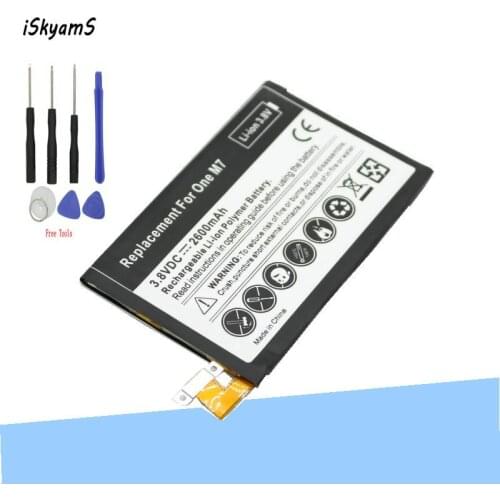 ISkyamS 1x 2600mAh Replacement Li-Polymer Battery For HTC One M7 801E 801S 801N 802D 802W 802T BN07100 HTL22 One J +Tool