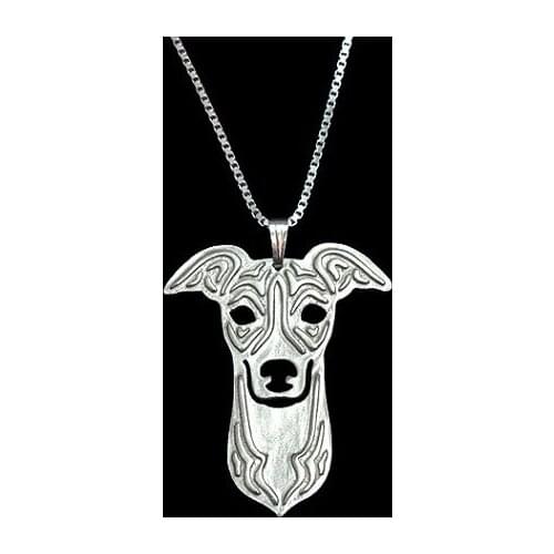 Italian Greyhound - Gold and silver pendant and necklace jewelry Simple abstract animal