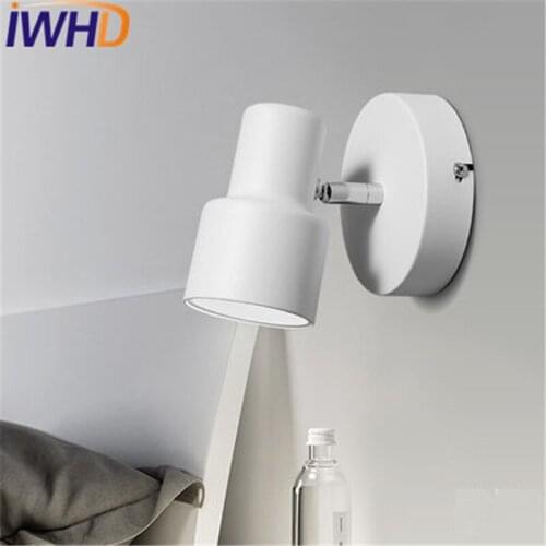 IWHD Simple Modern LED Wall Light Fixtures Creative Iron Rotary chimney Wall Sconce Bedroom Bedside wall Lamp Indoor Lighting