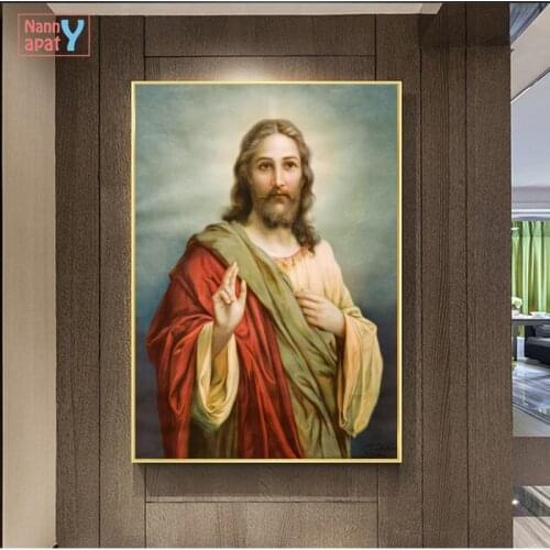 Christ Jesus Poster Religious Paintings On Canvas HD Prints Cuadros Wall Art Pictures for Living Room Retro Home Decoration