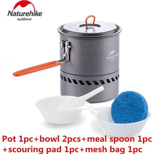 Naturehike Outdoor Camping Heat retention pot Cookware Aluminum alloy Pots Energy-saving Folding Handle Picnic Tableware