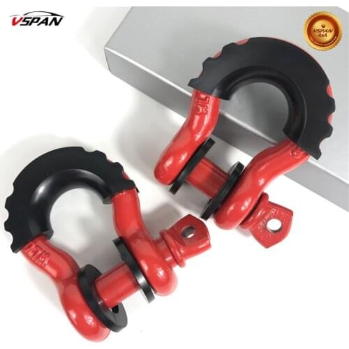 Vspan Anti-Rust 5/8" D Ring Bow Shackle Isolator 19.5 Tons (42,990 lbs) Breaking Strength for Vehicle Recovery Tow Strap Hooks